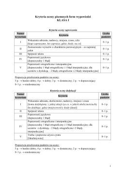 Język polski: Kryteria oceny pisemnych form wypowiedzi