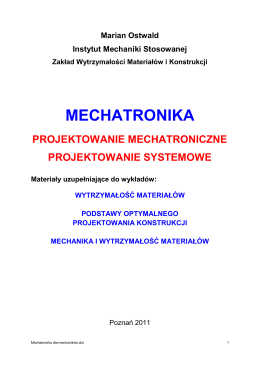 Mechatronika dla mechaników - Zakład Wytrzymałości Materiałów i