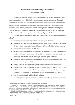 1 Wykorzystanie polityki bilansowej w budżetowaniu. dr Marcin