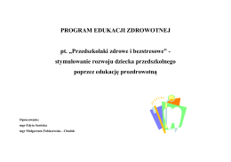 program edukacji zdrowotnej - Przedszkole publiczne nr 6 w Bogatyni
