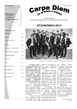 Nr 1 (105)2014.pdf - Liceum Ogólnokształcące w Łochowie