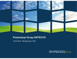 Prezentacja Grupy ENTECCO