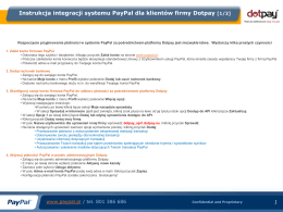 Instrukcja integracji systemu PayPal dla klientów firmy Dotpay [1/2]