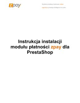 Instrukcja instalacji modułu płatności zpay dla PrestaShop