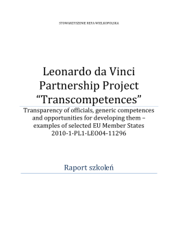 Raport na temat szkoleń dot. kompetenecji ogólnych adresowanych