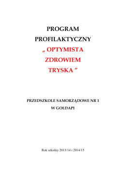 program profilaktyczny - Przedszkole Samorządowe Nr 1 w Gołdapi