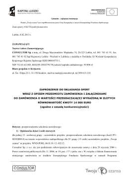 CONSULTOR Sp. z oo, ul. Droga Męczenników Majdanka 74, 20-3