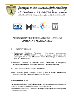 Informacje o międzyszkolnym konkursie "Imieniny Marszałka"
