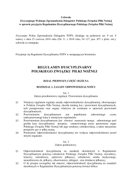 regulamin dyscyplinarny polskiego związku piłki