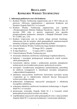 Regulamin kunkursu. - Zespół Szkół nr 2 w Łosicach