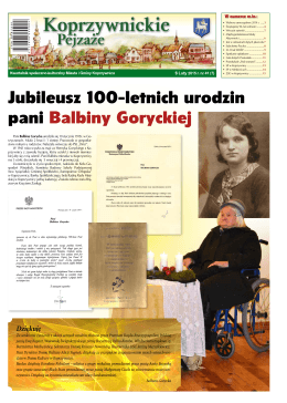 Jubileusz 100-letnich urodzin pani Balbiny Goryckiej