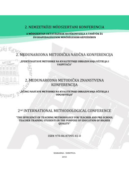 2. nemzetközi módszertani konferencia 2. međunarodna metodička