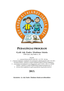 Pedagógiai program 2013 - Ady Endre Általános Iskola