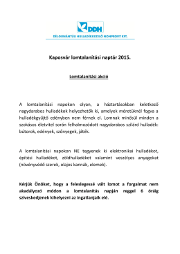 Kaposvári lomtalanítási naptár 2015. (pdf)