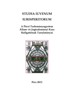 6. szám (2012) - Studia Iuvenum Iurisperitorum