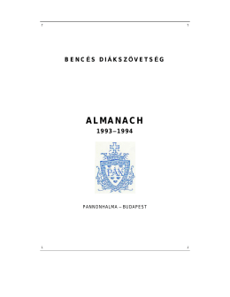 1993-1994 – Almanach - Bencés Diákszövetség