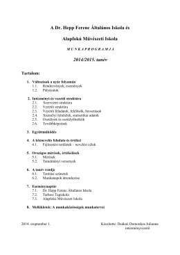 Munkaprogram (pdf) - Dr. Hepp Ferenc Általános Iskola