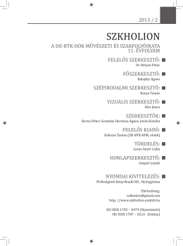 Szkholion 2013/2 - Debreceni Egyetem