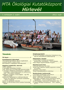 MTA ÖK Hírlevél - 2012 nyár - A Duna