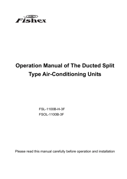 Operation Manual of The Ducted Split Type Air