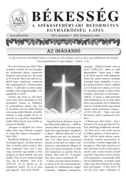 6. szám - Székesfehérvári Református Egyházközség