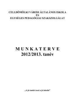 Munkaterv 2012-13 - Celldömölki Városi Általános Iskola
