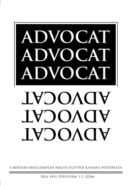 Advocat 2014 1.-2. szám - Miskolci Ügyvédi Kamara