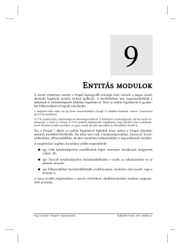 9. Entitás modulok - Drupal 7 alapismeretek
