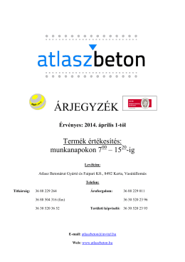 ÁRJEGYZÉK - Atlasz Beton Kft.