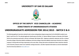 batch 5 & 6 - University of Dar es salaam