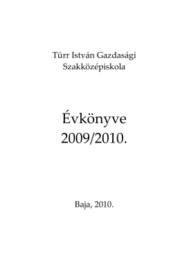 Évkönyve 2009/2010. - Türr István Gazdasági Szakközépiskola