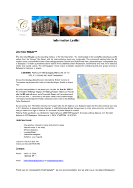 Information Leaflet - CityHotel Budapest
