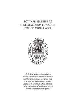 Főtitkári jelentés a EME 2012. évi tevékenységéről (pdf)