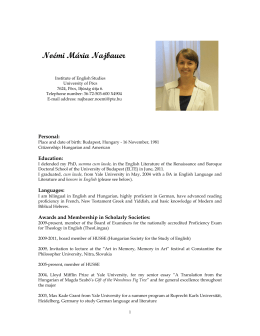 Najbauer CV 2011.pdf - Institute of English Studies