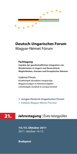 Deutsch-Ungarisches Forum Magyar-Német Fórum