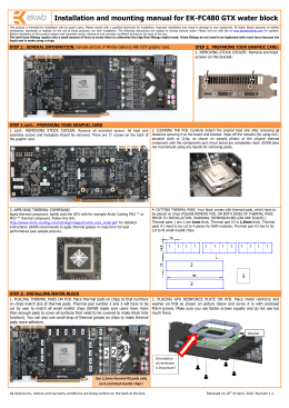 Installation and mounting manual for EK-FC480 GTX water