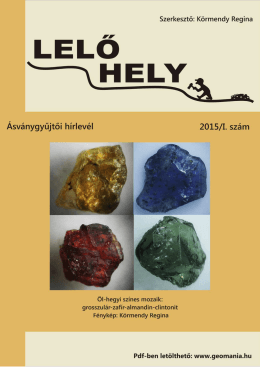 Teljes szám - Magyar Minerofil Társaság