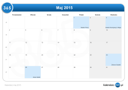 Kalendarz maj 2015