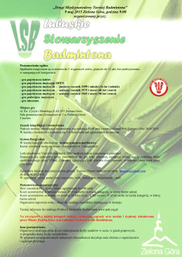 Szczegółowe informacje - Lubuskie Stowarzyszenie Badmintona