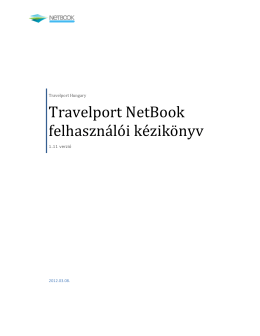 Travelport felhasználói kézikön Travelport NetBook felhasználói
