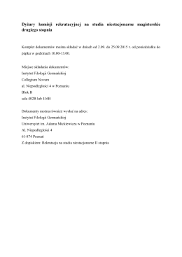 Dyżury komisji rekrutacyjnej - Instytut Filologii Germańskiej UAM w