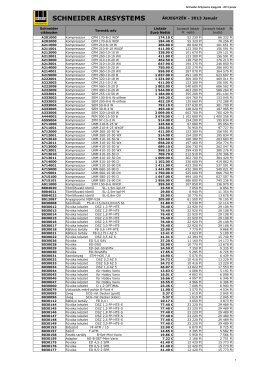 Schneider AirSystems árjegyzék - 2013 január - Entra
