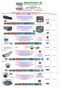 Mátrix Security CCTV - Akciós lista 2013 szeptember 01.-től!
