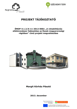 projekt tájékoztató - Margit Kórház Pásztó