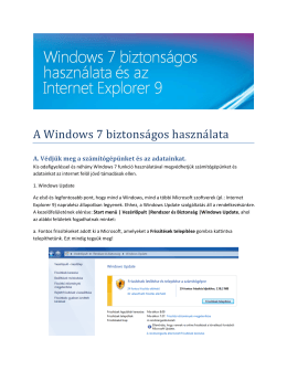 A Windows 7 biztonságos használata