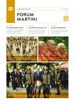 Forum Martini júniusi szám