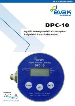 Az EVAK DPC-10 digitális nyomáskapcsoló részletes ismertetője