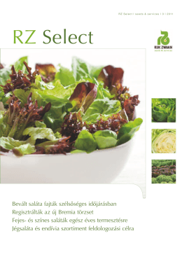 Megjelent az RZ Select Szabadföldi saláták c