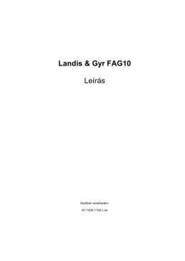 Landis & Gyr FAG10 Leírás
