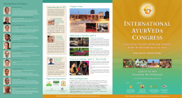 Main Speakers and Themes: - International Ayurveda Congress